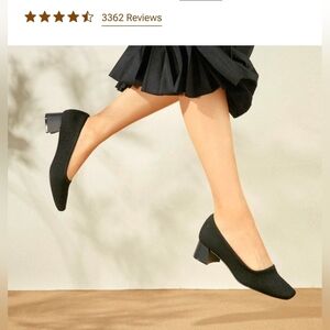 Vivaia Fabric, Square-toe, Block Heel Pumps